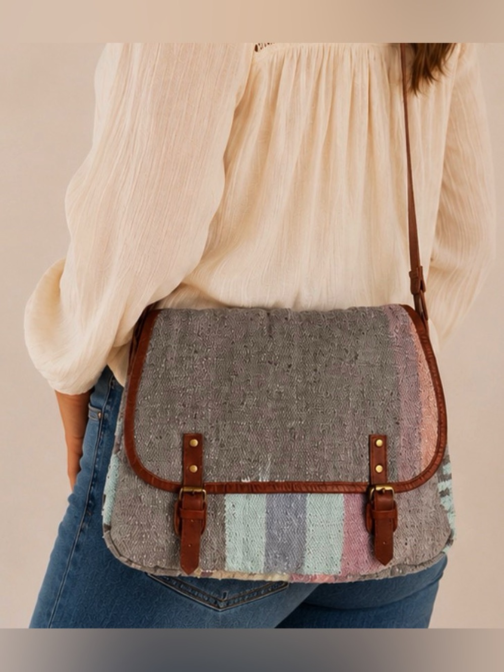 🦉 Raj by Anthropologie Desert Bohemian Crossbody Satchel